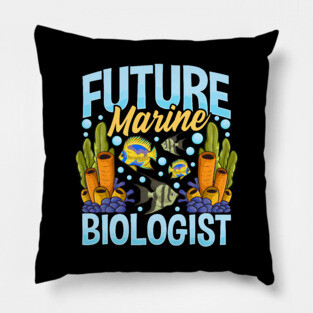 Cute & Funny Future Marine Biologist Biology Pillow