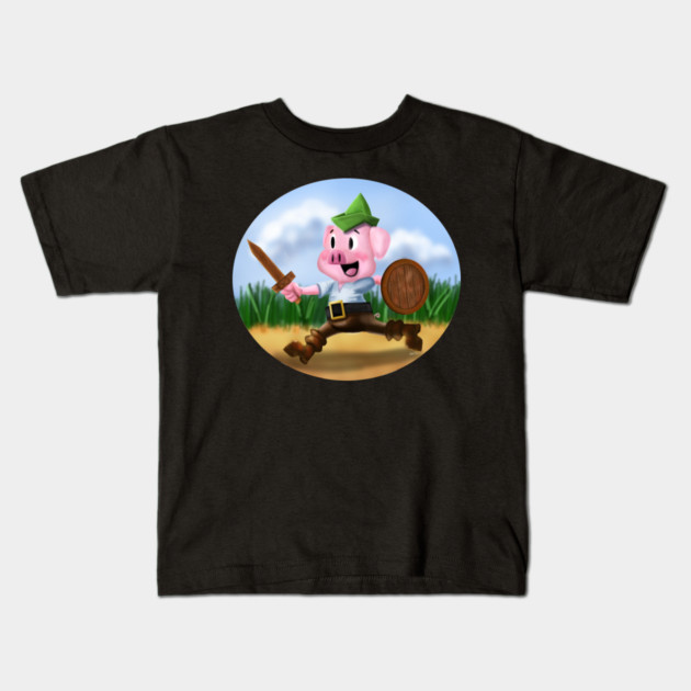 STORYBOOK PIG ADVENTURER Kids T-Shirt by droidmonkey