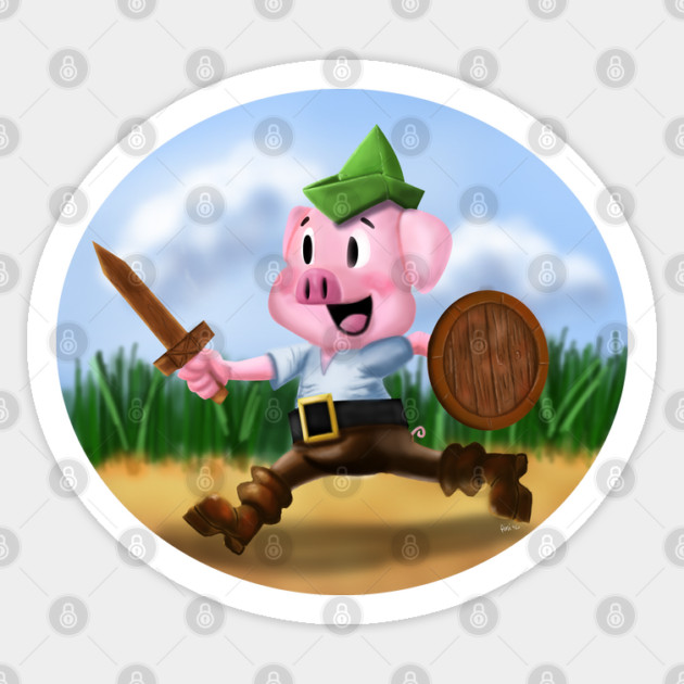 STORYBOOK PIG ADVENTURER Sticker by droidmonkey