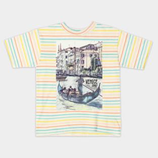 Venice Italy Vintage style poster Kids T-Shirt