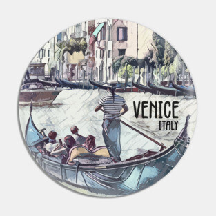 Venice Italy Vintage style poster Pin