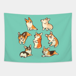 Jolly corgies Tapestry