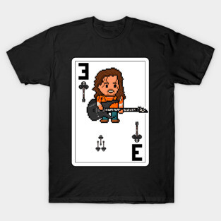 Pixelrockstars Three of Clubs Playing Card T-Shirt