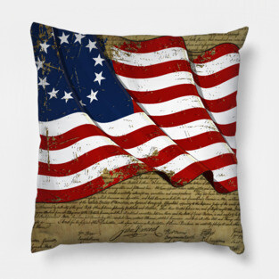 Declaration of Independence & Flag Pillow