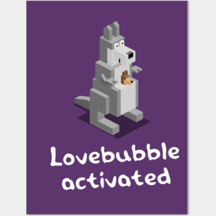 Lovebubble activated - kangaroo and baby Posters and Art