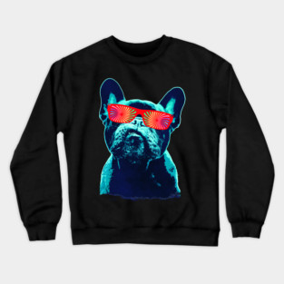 French bulldog 80s style neon Crewneck Sweatshirt