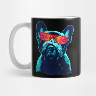 French bulldog 80s style neon Mug