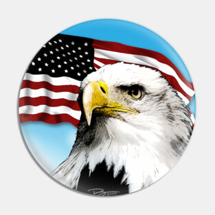 Patriotic Eagle Pin
