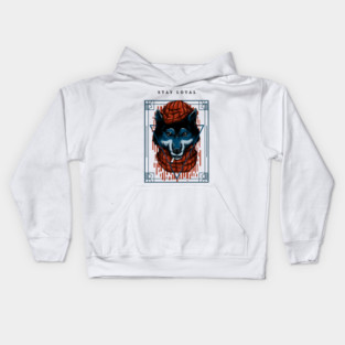 Stay loyal - wolf cartoon Kids Hoodie