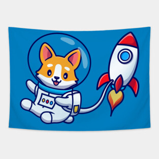 Space Corgi Tapestry