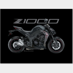 Kawasaki Z1000 19 black, sl Posters and Art