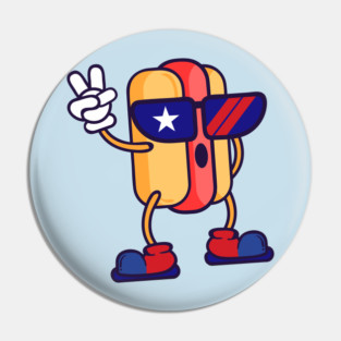 funny american sausage fourth of July gift Pin