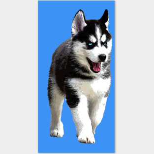 Siberian Husky Puppy Dog Posters and Art