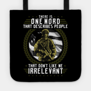 Veteran Military Soldier with rifle Tote