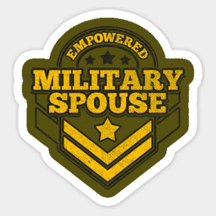 Empowered military spouse badge Sticker