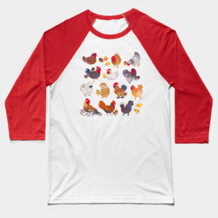 Chicken and Chick Baseball T-Shirt