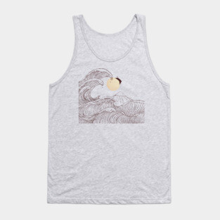 The great wave of black cat moonlight Tank Top