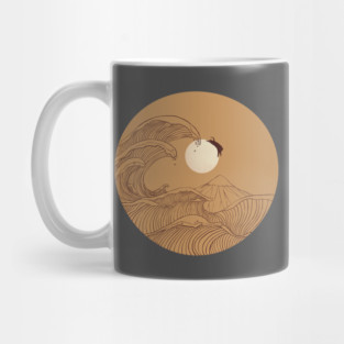 The great wave of mount fuji sunset Mug