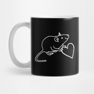 White Line Rat Holds Your Heart Mug
