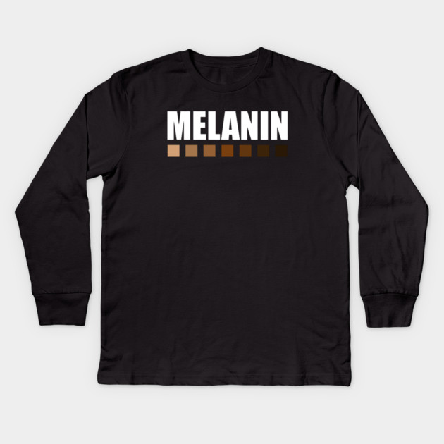 Melanin Color Shades Squares, Black Lives Matter Kids Long Sleeve T-Shirt by logiamerch