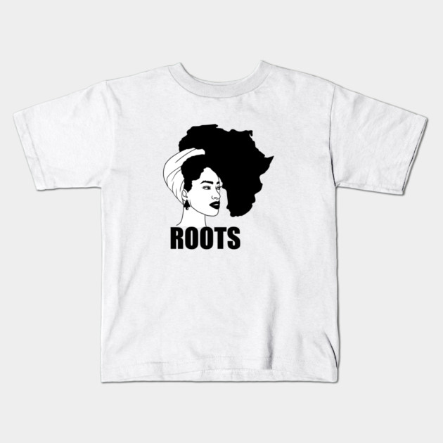 Afro, African Woman Roots, Africa Map, Black Pride Kids T-Shirt by logiamerch