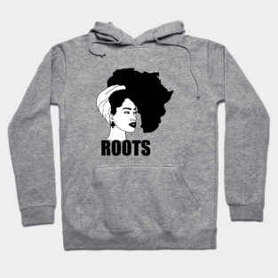 Afro, African Woman Roots, Africa Map, Black Pride Hoodie
