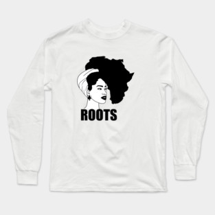 Afro, African Woman Roots, Africa Map, Black Pride Long Sleeve T-Shirt