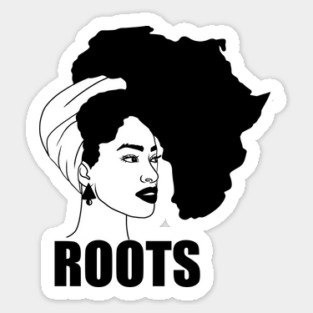 Afro, African Woman Roots, Africa Map, Black Pride Sticker