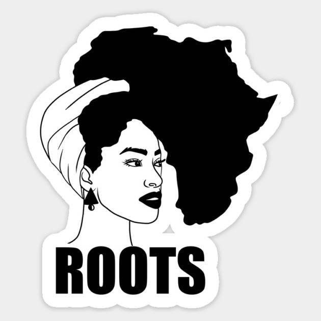 Afro, African Woman Roots, Africa Map, Black Pride Sticker by logiamerch