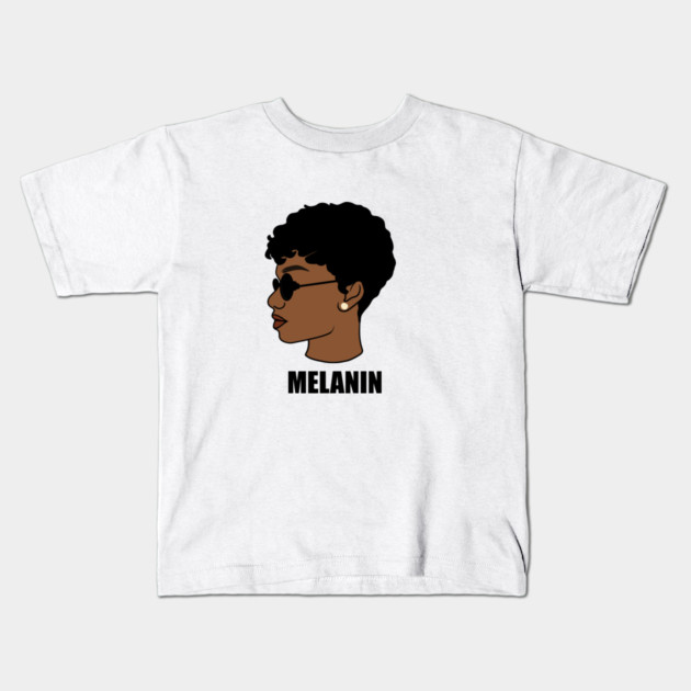 Melanin, Afro Woman, Black Girl Magic Kids T-Shirt by logiamerch
