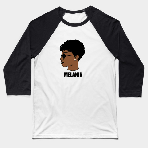 Melanin, Afro Woman, Black Girl Magic Baseball T-Shirt by logiamerch