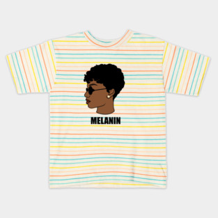 Melanin, Afro Woman, Black Girl Magic Kids T-Shirt