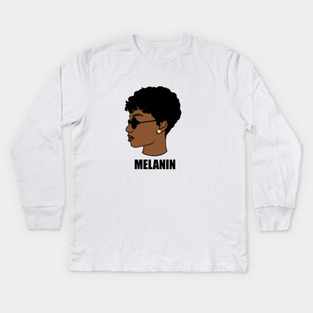 Melanin, Afro Woman, Black Girl Magic Kids Long Sleeve T-Shirt by logiamerch