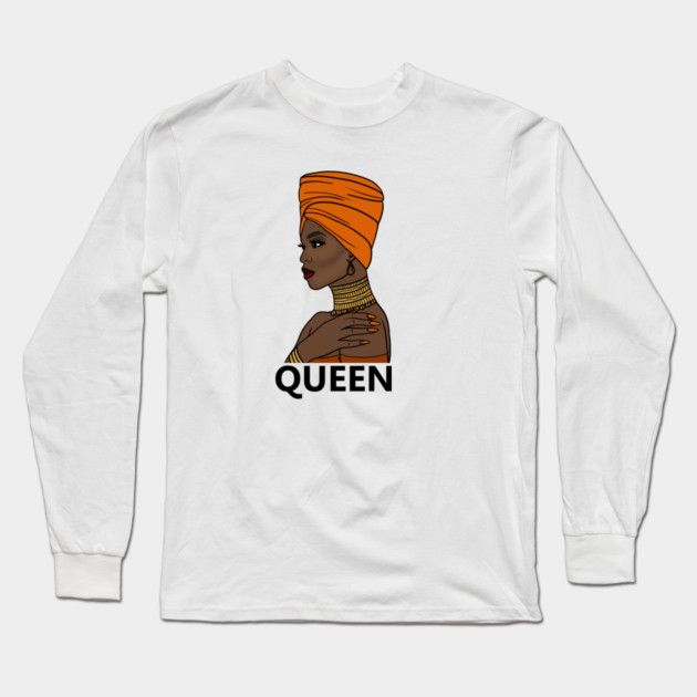 Afro Queen Black Girl Magic, Melanin Long Sleeve T-Shirt by logiamerch