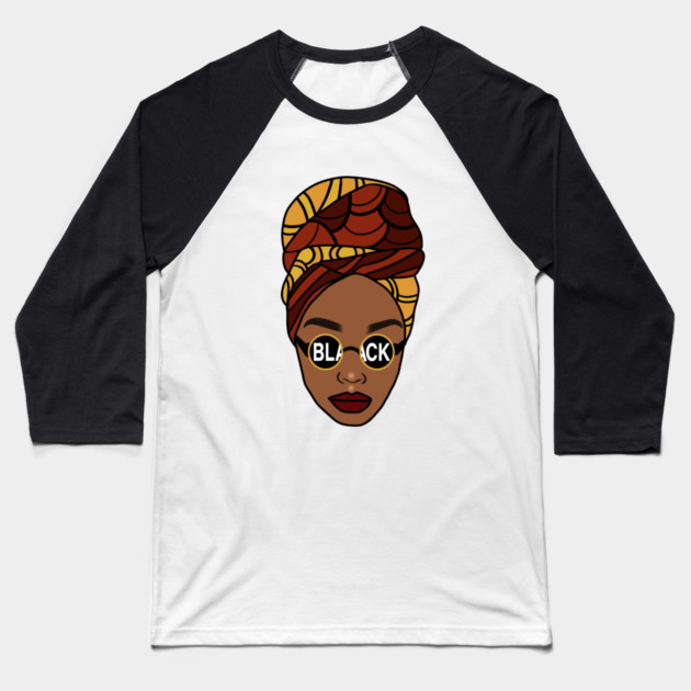 Afro, Black Queen, Proud African Woman, Melanin Baseball T-Shirt by logiamerch