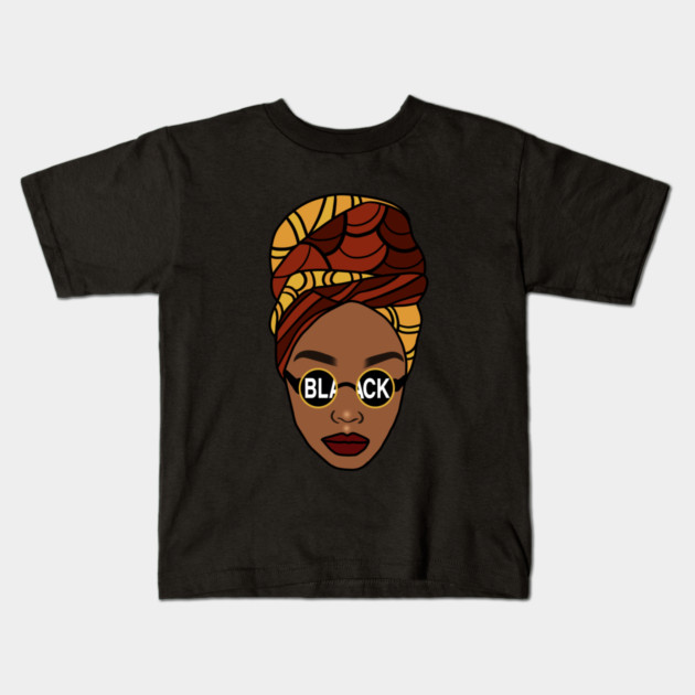 Afro, Black Queen, Proud African Woman, Melanin Kids T-Shirt by logiamerch