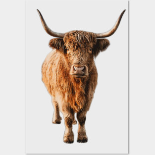 Highland Cow Wooly Shaggy Kattle Posters and Art
