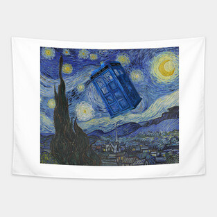 Starry Night Tardis Tapestry