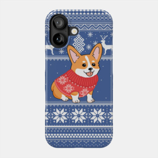 Corgi Christmas Sweater Pattern Phone Case
