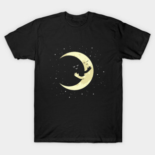 CRESCENT MOON HUG at night T-Shirt