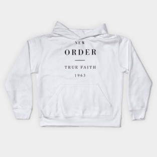 new order true faith / black Kids Hoodie