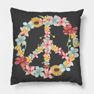 Peace Flowers Pillow