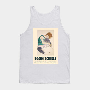 Egon Schiele - Exhibition Art Poster - Seated Woman with Bent Knee Tank Top
