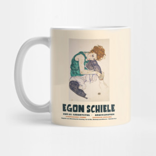 Egon Schiele - Exhibition Art Poster - Seated Woman with Bent Knee Mug