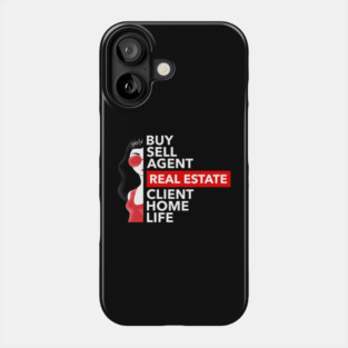 Real Estate Words Woman Phone Case