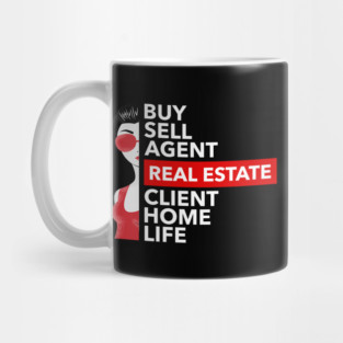 Real Estate Words Woman Mug