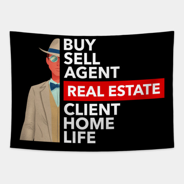 Real Estate Words Man Tapestry by REG