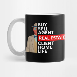 Real Estate Words Man Mug