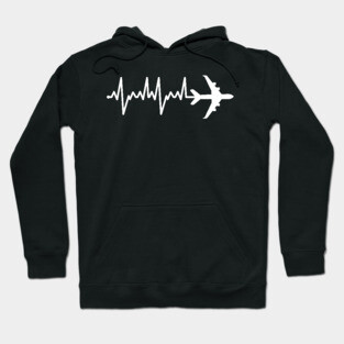 Awesome Airplane Heartbeat Pilot Piloting Aviation Hoodie