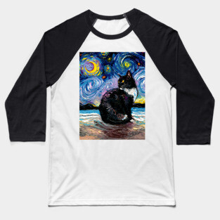 Black Tuxedo Cat Night 2 Baseball T-Shirt